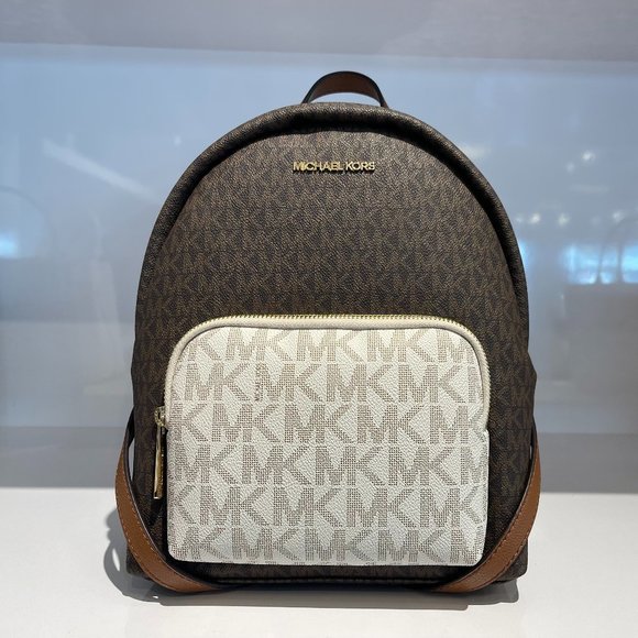Michael Kors Erin M Backpack Brown Multi - Picture 1 of 11